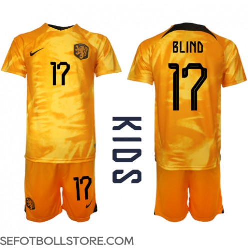 Nederländerna Daley Blind #17 Replika babykläder Hemmaställ Barn VM 2022 Kortärmad (+ korta byxor)